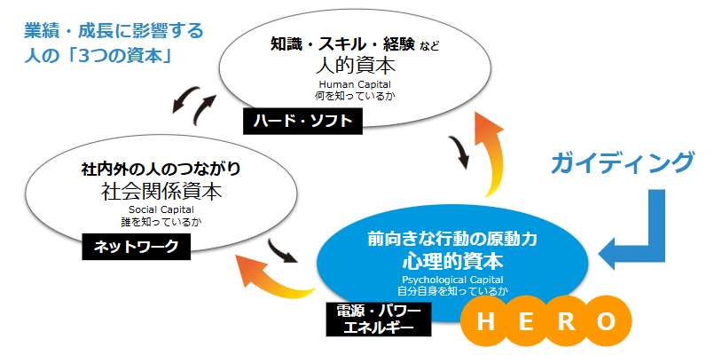 人のパフォーマンスやウェルビーイングに影響する3つの資本